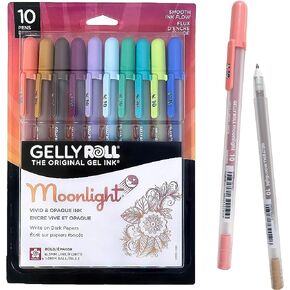 SAKURA Gelly Roll Moonlight 10 Gel Pens - Bold Ink Pen for Journaling, Art, or Drawing - Assorted Earth & Jewel Tone Ink - Bold Line - 10 Pack