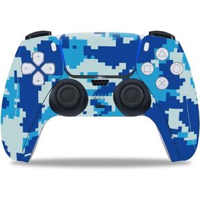 Vinyl Skin for PS5 Digital/Disk Controller, Sticker Decorate and Protect Device Surface, Navy Digital Camouflage