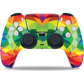 Vinyl Skin for PS5 Digital/Disk Controller, Sticker Decorate and Protect Device Surface, Colourful Triangle