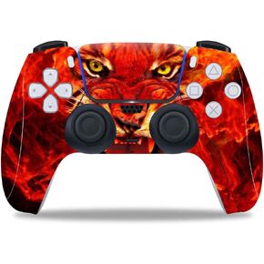 Vinyl Skin for PS5 Digital/Disk Controller, Sticker Decorate and Protect Device Surface, Tiger Face