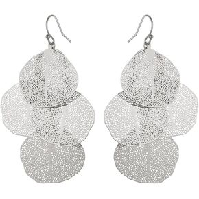 Bohemian Boho Filigree Leaf Chandelier Dangle Earrings for Women – Handcrafted Delicate – 14K Gold Plated – Lightweight