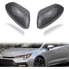 Carbon Fiber Style Rear View Side Mirror Cover Trim Compatible with Toyota Corolla Sedan 2020 2021 2022 Exterior Accessories (Rear View Mirror Cover)