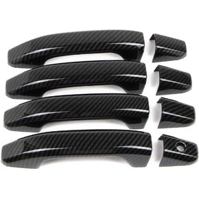 8Pcs 4 Door Handle Cover Compatible with Chevy Suburban Tahoe Yukon Silverado GMC Sierra 2015 2016 2017 2018 2019 Exterior ABS Molding Protector Trim (Carbon Fiber Pattern)