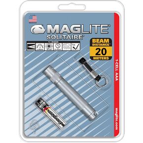 Maglite Solitaire Incandescent 1-Cell AAA Flashlight Gray
