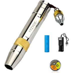 LED Three Light Source Jade Identification Flashlight, 365nm Ultraviolet Detection Lamp, Jewelry, Gemstones, Antique Beeswax Banknotes Verification.