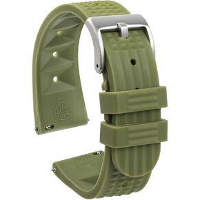 watchdives Rubber Watch Strap Black Waterproof Soft Waffle Watch Bands for Men Women 20mm 22mm