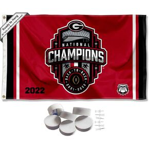 Georgia Bulldogs 2022 Official Football National Champions Logo Banner and Tapestry Wall Tack Pads