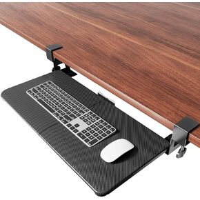 Large Keyboard Tray Under Desk Pull Out with Extra Sturdy C Clamp Mount System, 26'' (30‘’ including Clamps) x 11 Inch Steady Slide-Out Platform Computer Drawer Mouse Tray for Typing (Black)