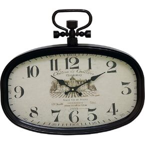 Deco 79 Metal Pocket watch Style Wall Clock, 18" x 2" x 16", White