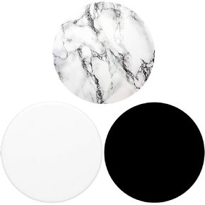 Multifunction Cell Phone Stands and Grips for Smartphones and Tablets Holder - White Marble and Black White 3 Pack