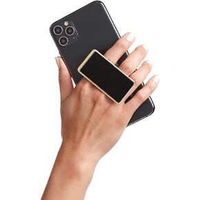 HANDL New York HANDLstick Black and Gold Professional Leather Collection Grip and Stand for Smartphone