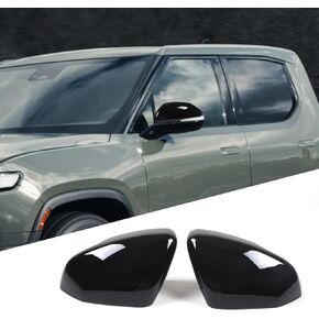 Door Rear View Mirror Cover Cap Compatible with Rivian R1T R1S 2022 2023, ABS Side View Mirror Cover, Auto Door Rearview Mirror Protective Trim Cap,2PCS (Carbon fiber grain)