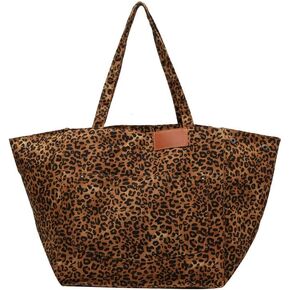 Large Leopard Design Canvas Tote Bag for women, Oversized Ladies Shoulder Bag Fasion Handbag for Office Shopping Travel