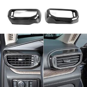 ruihe 2pc Carbon Fiber Color Air Conditioning Dashboard Vent Cover Trim Fit for Ford Explorer 2020 2021 2022 2023