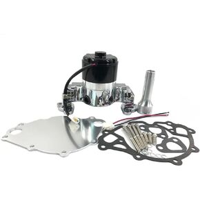 Small Block For Ford Electric Water Pump 289 302 351W SBF High Volume Flow w/PLATE (Black)