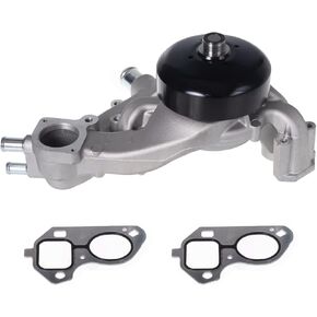 AW6009 Water Pump Kit w/Gasket (For 4.8L 5.3L 6.0L 6.2L V8 Truck) Fit For 07-14 Ca-dillac Escalade, Chevy Avalanche Express Silverado Tahoe, G-MC Envoy Yukon Savana Sierra 1500, Hu-mmer H2 H3