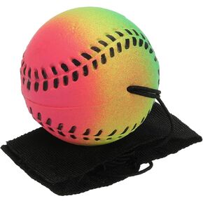 PATIKIL 2.5 Inch Sports Wrist Ball, Baseball Rubber Rebound Wristband Wrist Return Ball Sport on a String for Exercise Play, Mixed Colors