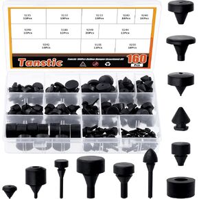 160Pcs Black Automotive Rubber Bumper Stopper Rubber Stop Bumper Compatible with Ford GM Vehicle