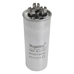 50-5 MFD uF CBB65 Round Dural Run Capacitor Withstand 450V AC Compatible with Air Compressor HVAC Water Pump Single Phase Motor