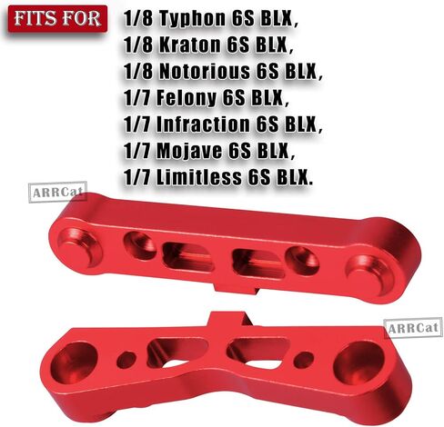 Aluminum Rear Lower Arm Suspension Mount Set Upgrades Part for Arrma 6S 1/8 Typhon Kraton Notorious 6S,Felony Infraction V2 Limitless Mojave Tailon 6S BLX, RC Hops Up RC Upgrades Part,Red in Saudi Arabia