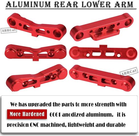 Aluminum Rear Lower Arm Suspension Mount Set Upgrades Part for Arrma 6S 1/8 Typhon Kraton Notorious 6S,Felony Infraction V2 Limitless Mojave Tailon 6S BLX, RC Hops Up RC Upgrades Part,Red in Saudi Arabia