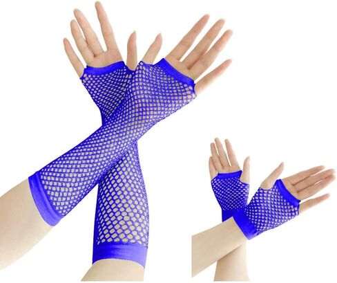 YgneeDom 13 Styles 80s Fishnet Gloves for Women and Girls in Theme Party Costume Accessories in Kuwait