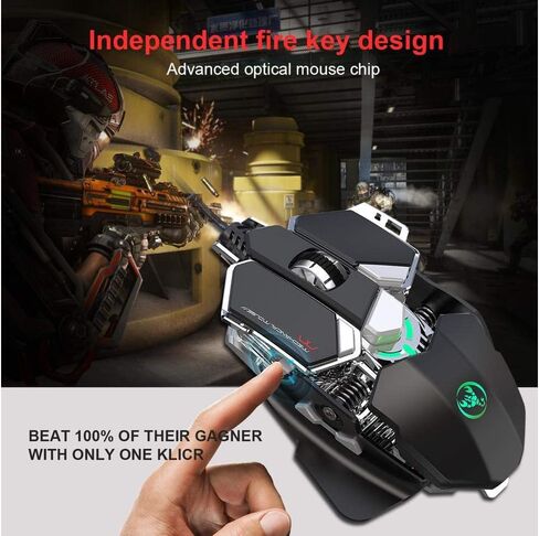Wired Gaming Mouse RGB Backlit Programmable Mechanical Mouse up to 6400 DPI for Windows PC Gamers in Saudi Arabia