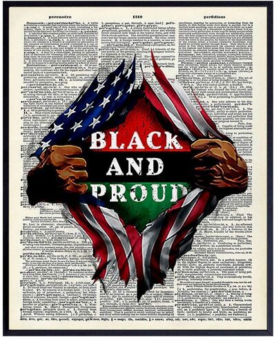 Black Pride, African American Dictionary Wall Art - 8x10 Photo Poster - Patriotic Gift for Black History Month, Martin Luther King, Malcolm X Fans - Black Lives Matter in Saudi Arabia