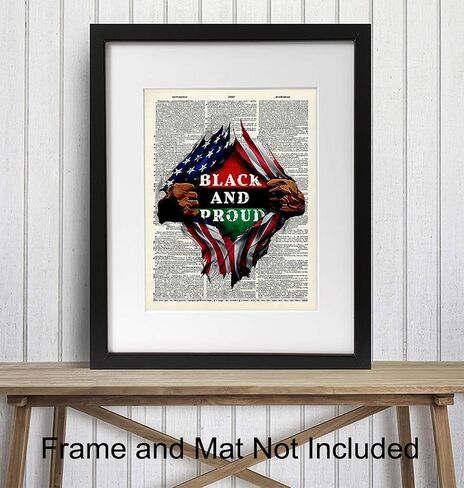 Black Pride, African American Dictionary Wall Art - 8x10 Photo Poster - Patriotic Gift for Black History Month, Martin Luther King, Malcolm X Fans - Black Lives Matter in Saudi Arabia