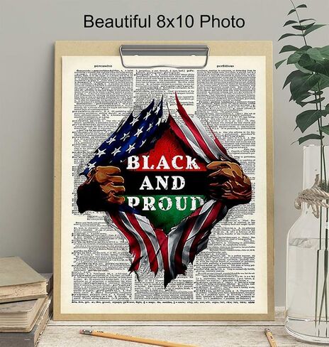 Black Pride, African American Dictionary Wall Art - 8x10 Photo Poster - Patriotic Gift for Black History Month, Martin Luther King, Malcolm X Fans - Black Lives Matter in Saudi Arabia