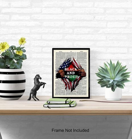 Black Pride, African American Dictionary Wall Art - 8x10 Photo Poster - Patriotic Gift for Black History Month, Martin Luther King, Malcolm X Fans - Black Lives Matter in Saudi Arabia