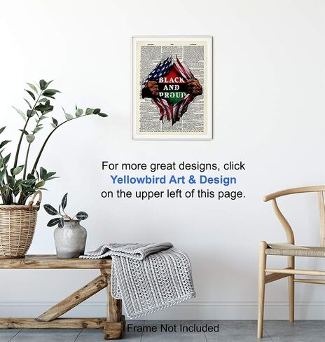 Black Pride, African American Dictionary Wall Art - 8x10 Photo Poster - Patriotic Gift for Black History Month, Martin Luther King, Malcolm X Fans - Black Lives Matter in Saudi Arabia