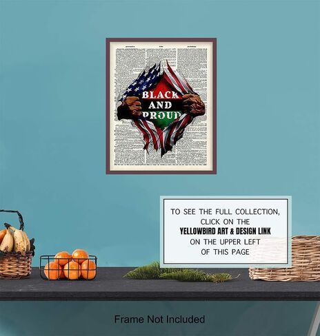 Black Pride, African American Dictionary Wall Art - 8x10 Photo Poster - Patriotic Gift for Black History Month, Martin Luther King, Malcolm X Fans - Black Lives Matter in Saudi Arabia