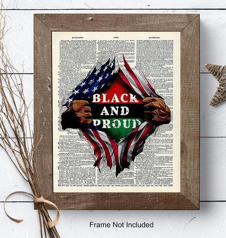 Black Pride, African American Dictionary Wall Art - 8x10 Photo Poster - Patriotic Gift for Black History Month, Martin Luther King, Malcolm X Fans - Black Lives Matter in Saudi Arabia