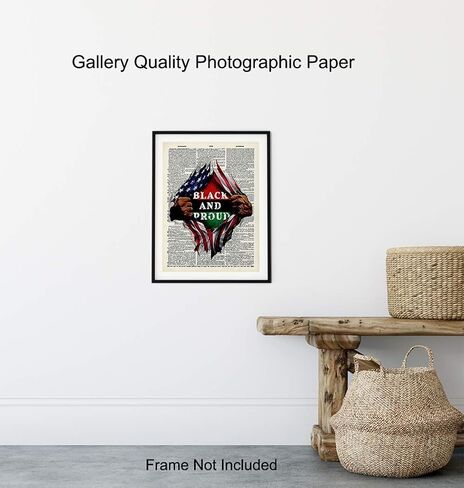 Black Pride, African American Dictionary Wall Art - 8x10 Photo Poster - Patriotic Gift for Black History Month, Martin Luther King, Malcolm X Fans - Black Lives Matter in Saudi Arabia