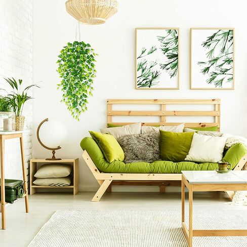 نباتات معلقة وهمية نباتات اللبلاب الكرمة الاصطناعية الخضراء المعلقة لحفلات الزفاف وغرفة المنزل والفناء الداخلي والخارجي ورف المنزل وديكور المكتب in Kuwait