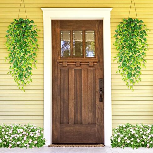 نباتات معلقة وهمية نباتات اللبلاب الكرمة الاصطناعية الخضراء المعلقة لحفلات الزفاف وغرفة المنزل والفناء الداخلي والخارجي ورف المنزل وديكور المكتب in Kuwait