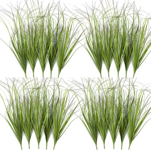 10PCS Artificial Plants Outdoor,Artificial Shrubs Fake Tall Grass,Artificial Faux Greenery Stems,Fake Leaves Artificial Grass Plant Onion Grass UV Resistant for Indoor Decor (10, Brown) in Saudi Arabia