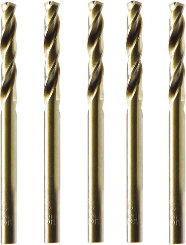 MAXTOOL 3/16" 5pcs Identical Screw Machine Drills HSS M35 Cobalt Twist Stub Drill Bits Fully Ground Golden Straight Shank Short Drills; SMF35G10R12P5 in Saudi Arabia