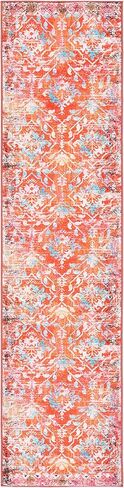 SAFAVIEH Riviera Collection Runner Rug - 2'2" x 9', Navy & Light Blue, Floral Design, Non-Shedding Machine Washable & Slip Resistant Ideal for High Traffic Areas in Living Room, Bedroom (RIV117N) in Saudi Arabia
