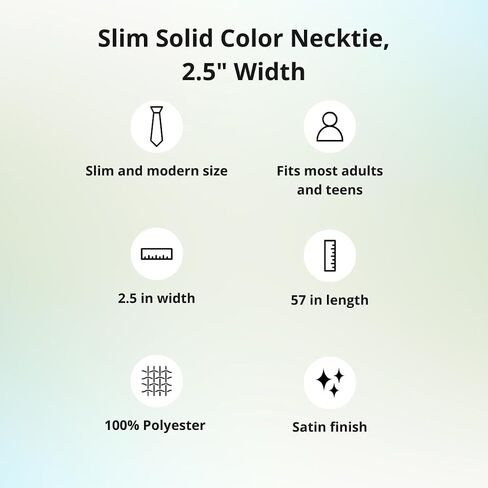 tiemart Slim 2.5" Width Solid Color Necktie in Kuwait