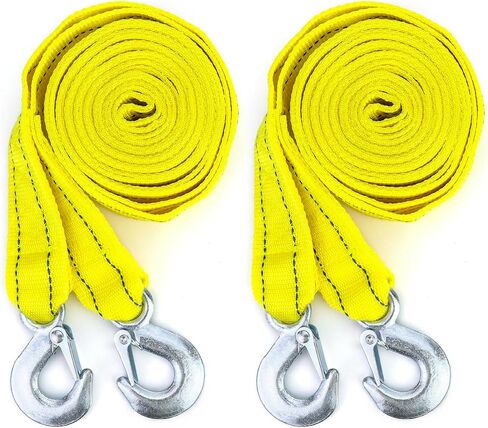 QWORK Tow Strap, | 1.8" x 13' | 11000 lb Capacity, Heavy Duty Towing Strap with Safety Hook, Trailer Rope Unloader for Vehicle Recovery, Towing, Stump Removal, etc in Saudi Arabia