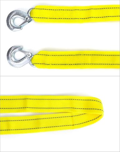 QWORK Tow Strap, | 1.8" x 13' | 11000 lb Capacity, Heavy Duty Towing Strap with Safety Hook, Trailer Rope Unloader for Vehicle Recovery, Towing, Stump Removal, etc in Saudi Arabia
