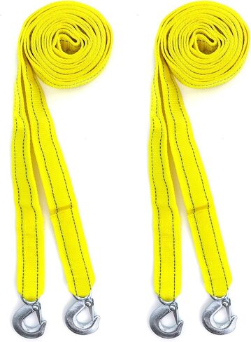 QWORK Tow Strap, | 1.8" x 13' | 11000 lb Capacity, Heavy Duty Towing Strap with Safety Hook, Trailer Rope Unloader for Vehicle Recovery, Towing, Stump Removal, etc in Saudi Arabia
