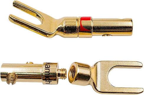 مطلي بالذهب. موصلات على شكل حرف Y لمكبرات الصوت (2 أحمر و2 أسود) - زوجان in Kuwait