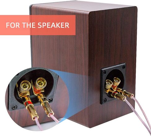 مطلي بالذهب. موصلات على شكل حرف Y لمكبرات الصوت (2 أحمر و2 أسود) - زوجان in Kuwait