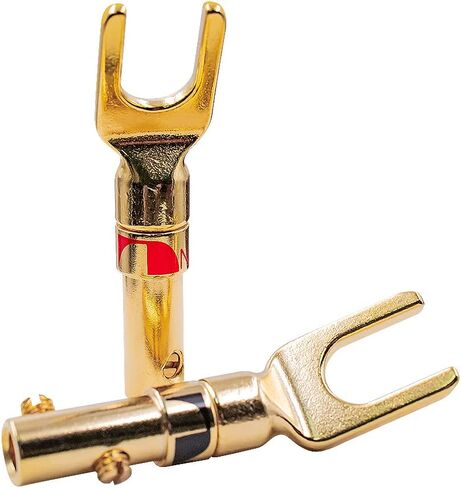 مطلي بالذهب. موصلات على شكل حرف Y لمكبرات الصوت (2 أحمر و2 أسود) - زوجان in Kuwait