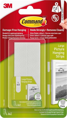 Command 3M 17206-6ES Large Picture Hanging Strips, 6 Pairs, White in Saudi Arabia