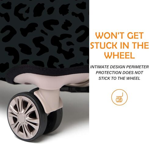 غطاء حقيبة الأمتعة حامي الأمتعة مرن قابل للغسل أغطية الأمتعة جمالية لطيفة للجنسين النساء الفتيات رحلة السفر L (26-29 بوصة) - الفهد الأسود in Kuwait