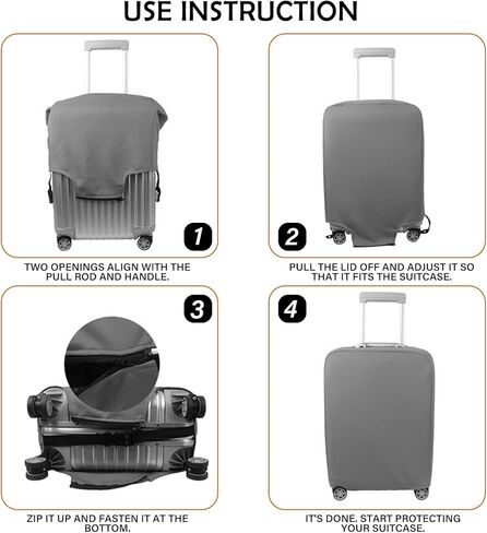 غطاء حقيبة الأمتعة حامي الأمتعة مرن قابل للغسل أغطية الأمتعة جمالية لطيفة للجنسين النساء الفتيات رحلة السفر L (26-29 بوصة) - الفهد الأسود in Kuwait